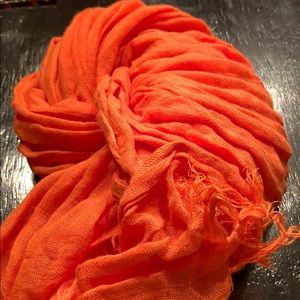 Orange gauze scarf